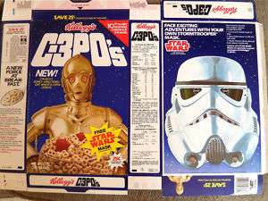 3CPOs Kelloggs cereal box flat Star Wars 1984  
