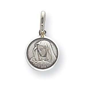  Our Lady of Sorrows Medal 3/8in   Sterling Silver Jewelry