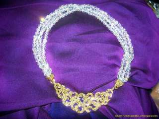 Authentic Rare St. John Choker Necklace Crystal Rhinestones Gold 