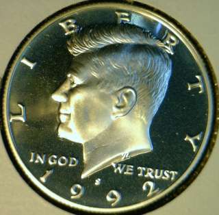 1992 S SILVER PROOF John F. Kennedy Half Dollar DCAM  