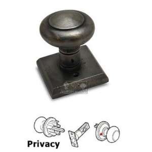 Rustic revival bronze   privacy concentric knob with square plate in s