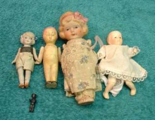 Old Japan Porcelain Wire Jointed Dolls Boy / Girl / Infant LOOK 
