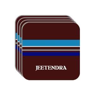 Personal Name Gift   JEETENDRA Set of 4 Mini Mousepad Coasters (blue 