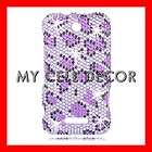 Purple Heart Diamond Crystal Cell Phone Case for ZTE X500 Score 