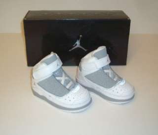 Toddler baby boys jumpman H series Jordan shoes, gray, white, sz 5 C 