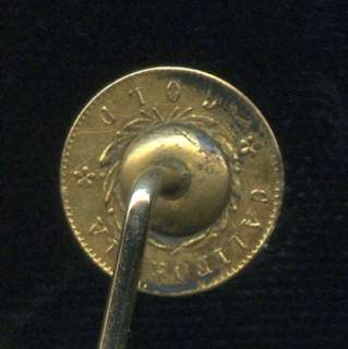 Beautiful Vintage California Gold Token Liberty Head Stick Pin  