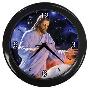  Jesus Loves Us Black Wall Clock