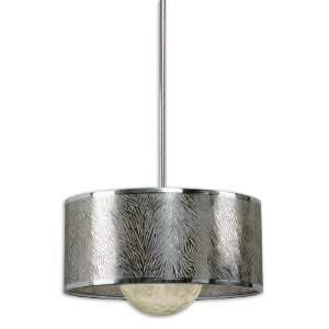   Lt Pendant Lighting Fixture Chrome Plated With Laser Cut Silver Metal