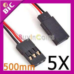 5X RC Servo Extension Cord Cable Wire 500mm Lead JR  