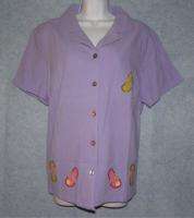 NWT KAKTUS Womens Button Down Embroidered Flip Flop Shirt Small Medium 