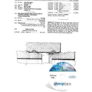  NEW Patent CD for PIPE JOINT PACKING RING HAVING MEANS 