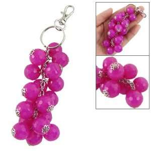  Faceted Plastic Amaranth Grape Charm Keychain Keyring 