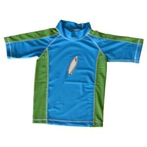  DaRiMi Kidz Rash Shirt Short Sleeve Aqua Blue/Grassy Green 