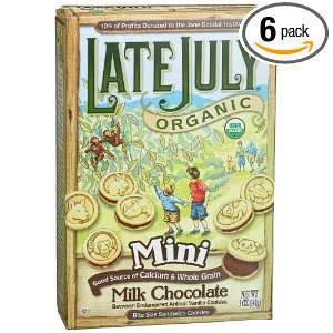 Late July Organic Mini Milk Chocolate Sandwich Cookies, 5 Ounce Boxes 