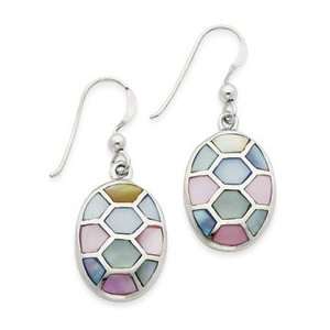  Sterling Silver Multi colored Stone Earrings QE2647 
