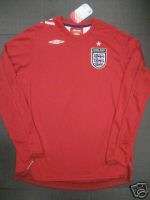 NWT Umbro Kid Youth England L/S Jersey Beckham Rooney  
