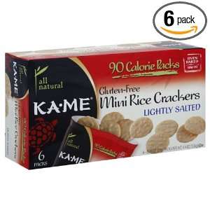 Kame Mini Rice Crackers, 90 Calorie Pack, 4.4 Ounce (Pack of 6)