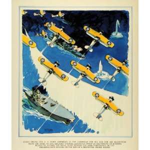  1930 Print United States Fleet Lexington Airplane Ship 