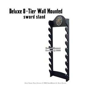   Tier Wall Mounted Sword Display Stand With Kanji