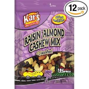 Kars Nuts Raisin Almond Cashew, 5.75 Ounce Bags (Pack of 12)  