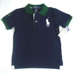 Ralph Lauren Baby Boy Clothes Big Pony Tartan Trim Polo Shirt NWT 