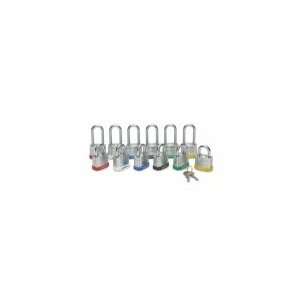  PRINZING LC041 6 Padlock Assorted, 3/4 In, Steel