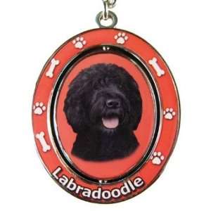  Spinning Black Labradoodle Key Chain