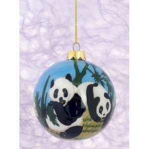  Hand Painted Glass Ornament   Panda