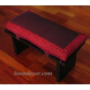  Seiza Kneeling Meditation Bench & Cushion Set   Red Ikat 