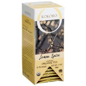 Kokoro Organic Lemon Spice Tea, 25 Count Tea Bags  Grocery 
