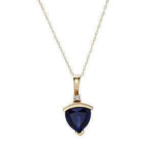  Necklace With 1.36ctw Diamond and Created Sapphire Two 