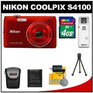   Camera (Red) with 4GB Card + Case + Cleaning & Accessory Kit Camera