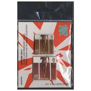  2012 Olympic Athletics Track Stamp and Pin Pack 