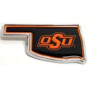  Oklahoma State METAL Auto Emblem Adhesive   Orange & Black 