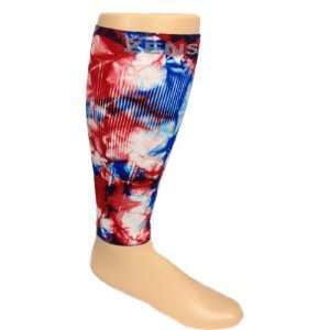  Zensah Compression Leg Sleeves   Tie dye Red Blue L/XL 