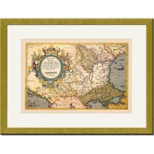    Gold Framed/Matted Print 17x23, Map of the Balkans