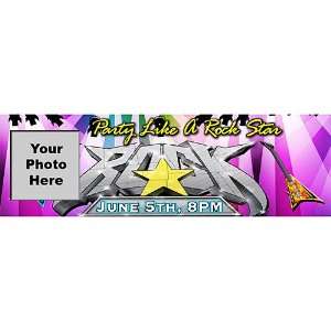 com Rock Star Personalized Photo Banner 18 Inch x 54 Inch All Weather 