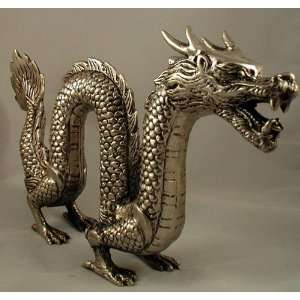   Plated Solid Brass Chinese Dragon 12 Inches Long