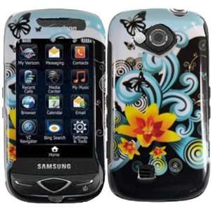 Yellow Flower With Blue Splashing Wave Protector Hard Case for Samsung 