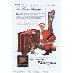   Westinghouse 169 Radio Phonograhy Xmas Vintage Ad 