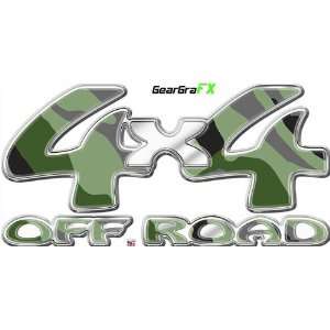  4x4 Off Road Camouflage Green Truck Decal Automotive