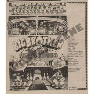  Janis Joplin Rick Griffin Newspaper Concert Ad 1968