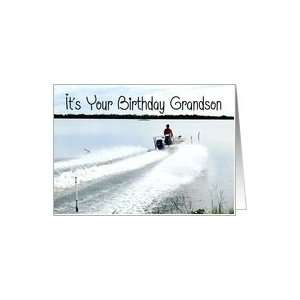  Grandsons Birthday, speed boat Card Toys & Games
