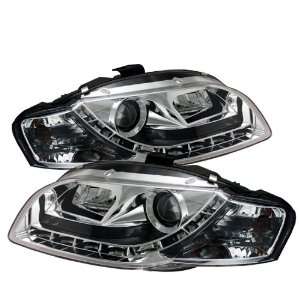 Audi A4 Drl Led Projector Headlights / Head Lamps/ Lights   Chrome 