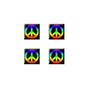  Peace Sign Rainbow   Set of 4 Badge Stickers Electronics