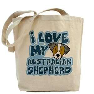   Love my Australian Shepherd Cartoon Pets Tote Bag by  Beauty