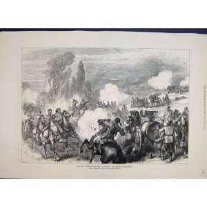  1877 Turkish Artillery Battle Kaceljevo Horse Old Print 