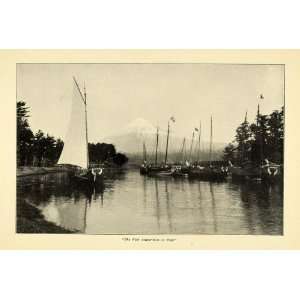   Fair Apparition Mount Fuji Japan Ship Boat   Original Halftone Print