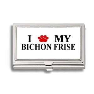  Bichon Frise Paw Love My Dog Business Card Holder Metal 