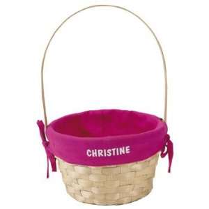 Personalized Basket With Pink Liner   Party Decorations & Pails 